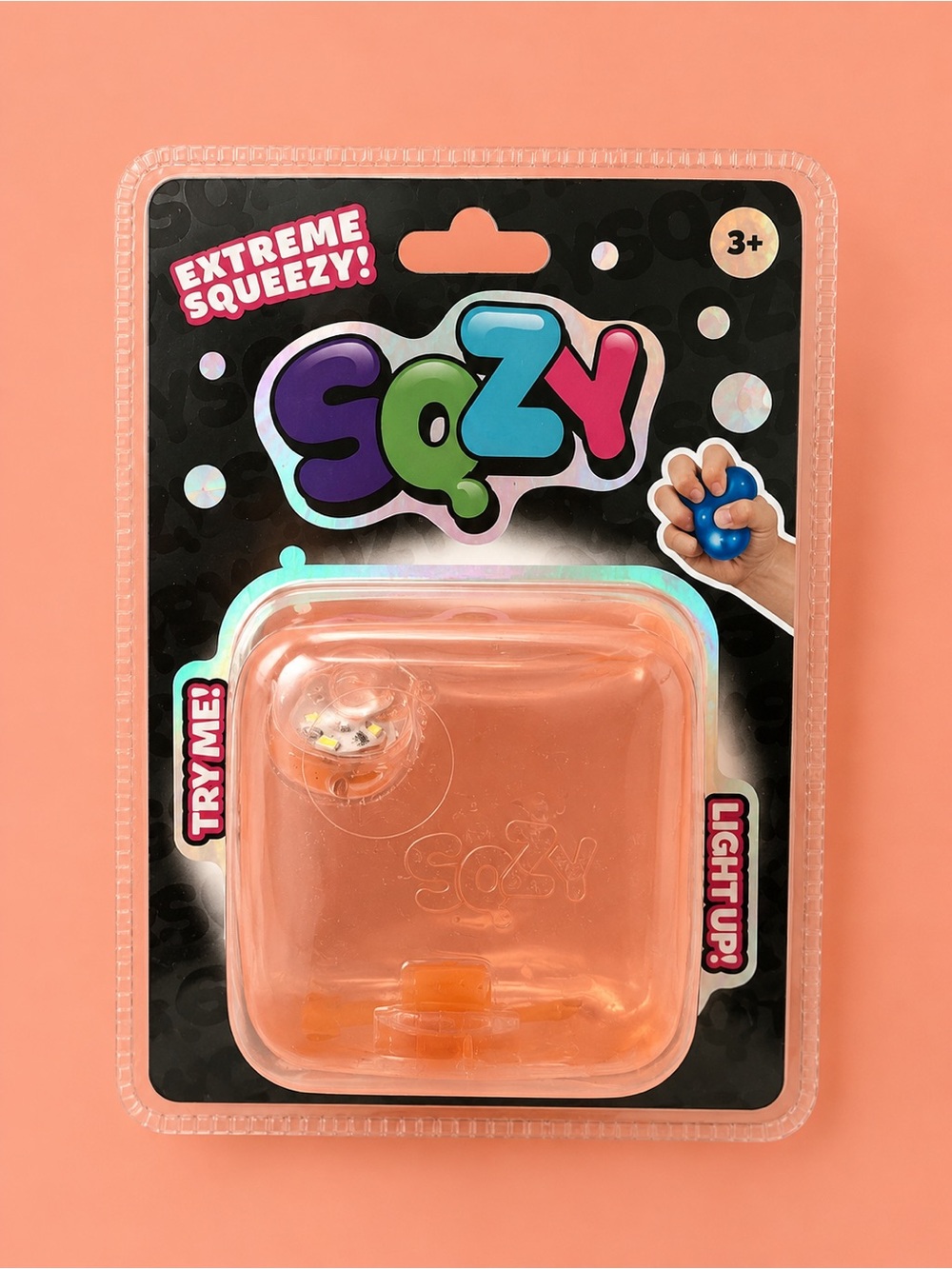 Extreme Squeezy Light-Up Stress Toy - Orange